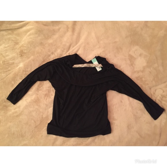 Stitch Fix Black Cross Bar Dolman Knit Top Small - Picture 2 of 3